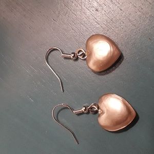 Hand Crafted Vintage Silver Hearts on Sterling Silver Hooks